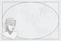 Aesthetic frame, monoline design, Greek statue vector