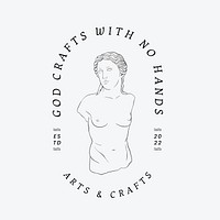  Art & craft business logo template, line art design vector