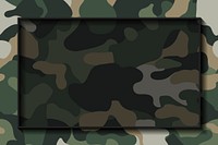 Green camouflage frame border vector, aesthetic pattern background