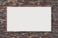 Brown camouflage frame border vector, aesthetic pattern background