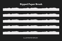 Torn paper craft brush, white textured vector, compatible with AI illustrator