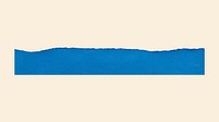 Ripped paper craft sticker, blue textured border design vector