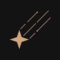 Simple gold star, celestial line art design