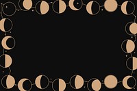 Astrology frame background, gold black celestial line art style vector