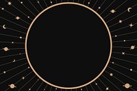 Aesthetic star frame background, black celestial design vector