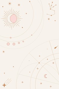 Esoteric celestial background, aesthetic pastel sky design vector