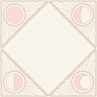 Boho frame background, abstract tarot sky design vector