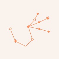 Simple pastel star, astrology line art design