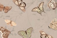 Cute butterfly background, aesthetic watercolor design psd