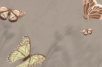 Earth tone butterfly background, beautiful watercolor design 