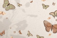 Feminine butterfly background, aesthetic watercolor design 