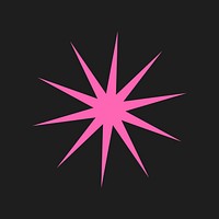 Pink star geometric shape on black