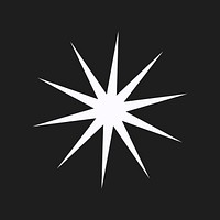 White star geometric shape on black