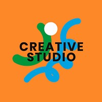 Creative studio logo template, badge design vector