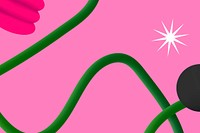 Fun pink background, 3D squiggle design vector