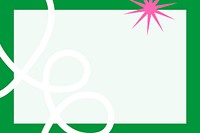 Funky green design frame, pink star shape vector