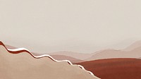 Aesthetic landscape desktop wallpaper, brown crayon texture