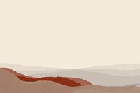 Brown mountain border background, nature landscape border vector