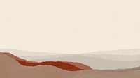 Aesthetic landscape computer wallpaper, brown crayon texture