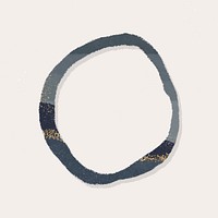 Ring frame shape cut out, blue glittery in aesthetic vector