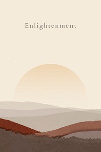 Enlightenment aesthetic banner template, nature landscape vector