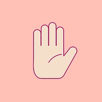Hand shape collage element, icon flat graphics design psd