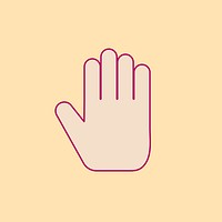 Hand shape collage element, icon flat graphics design psd