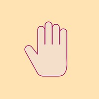 Hand shape collage element, icon flat graphics design vector