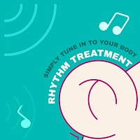 Rhythm treatment quote template, mental health social media post vector