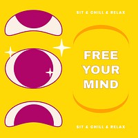 Free your mind quote template, mental health social media post vector