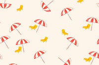 Beach umbrella summer pattern, beige background