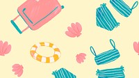 Summer vacation computer wallpaper pattern, yellow background