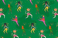 Partying cartoons pattern background, drawing illustration, seamless design