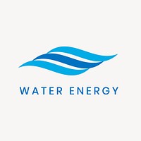 Water energy logo template, environmental business, blue design vector