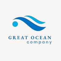 Environment business logo template, wave graphic with modern design psd
