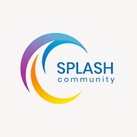 Water splash business logo template, professional modern gradient design vector