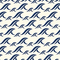 Tidal wave pattern background, blue seamless design