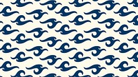 Summer wave computer wallpaper, seamless pattern in blue