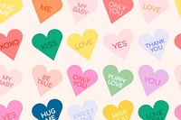 Colorful hearts background pattern, valentine’s design