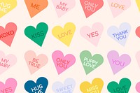 Colorful hearts background, valentine’s pattern psd