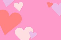 Colorful hearts background, valentine’s border psd