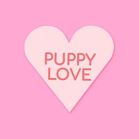 Heart love clip art, puppy love, love theme valentine design