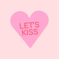 Heart love clip art, let's kiss, love theme valentine design