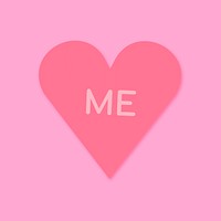Heart love clip art, self love theme valentine design