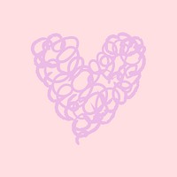 Heart doodle vector stickers, valentines love design