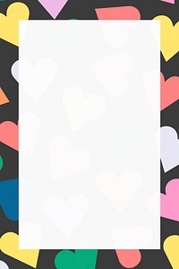 Colorful heart frame design, cute love pattern