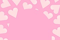 Girly pink border background psd, cute valentine design