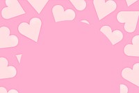 Girly pink border psd, cute valentine background