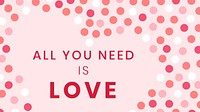 Valentine's blog banner template, cute polka dots background design vector