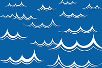 Water wave blue background cartoon style design